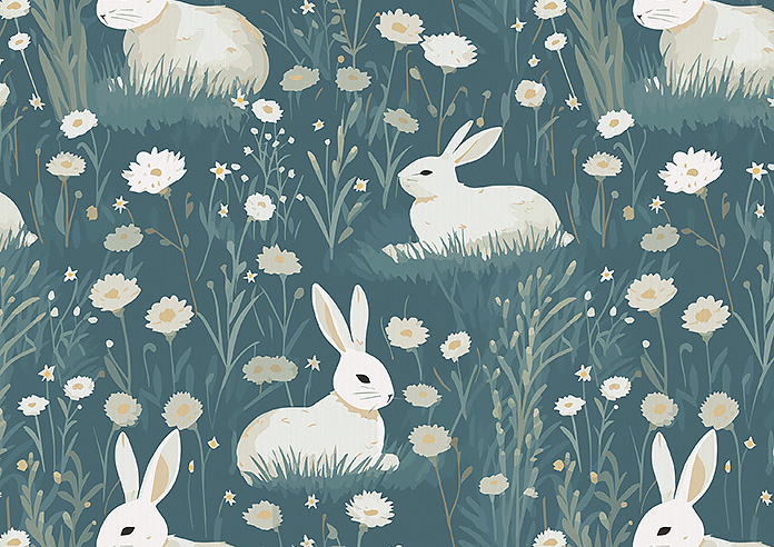 Bunny Meadows, Teal - Twist&Fit Roman Blind - Image 7